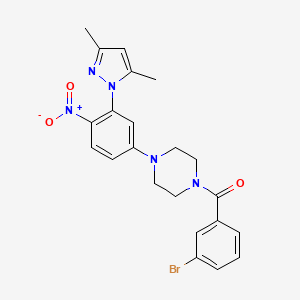 molecular formula C22H22BrN5O3 B3976971 1-(3-bromobenzoyl)-4-[3-(3,5-dimethyl-1H-pyrazol-1-yl)-4-nitrophenyl]piperazine 