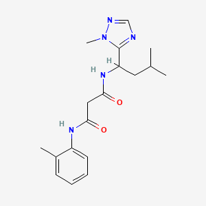 molecular formula C18H25N5O2 B3977010 N-[3-methyl-1-(1-methyl-1H-1,2,4-triazol-5-yl)butyl]-N'-(2-methylphenyl)malonamide 