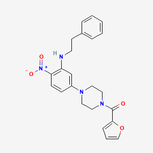 molecular formula C23H24N4O4 B3977028 5-[4-(2-furoyl)-1-piperazinyl]-2-nitro-N-(2-phenylethyl)aniline 