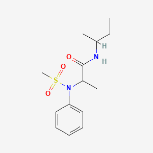 molecular formula C14H22N2O3S B3977047 N~1~-(sec-butyl)-N~2~-(methylsulfonyl)-N~2~-phenylalaninamide 