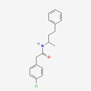 molecular formula C18H20ClNO B3977053 2-(4-chlorophenyl)-N-(1-methyl-3-phenylpropyl)acetamide 