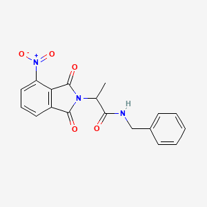 molecular formula C18H15N3O5 B3977068 N-benzyl-2-(4-nitro-1,3-dioxo-1,3-dihydro-2H-isoindol-2-yl)propanamide 