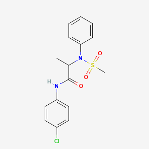 molecular formula C16H17ClN2O3S B3977091 N~1~-(4-chlorophenyl)-N~2~-(methylsulfonyl)-N~2~-phenylalaninamide 