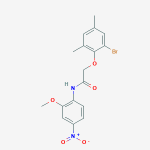 molecular formula C17H17BrN2O5 B3977098 2-(2-bromo-4,6-dimethylphenoxy)-N-(2-methoxy-4-nitrophenyl)acetamide 