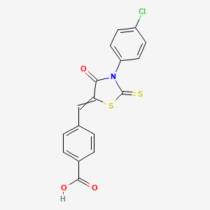 molecular formula C17H10ClNO3S2 B3977103 4-{[3-(4-chlorophenyl)-4-oxo-2-thioxo-1,3-thiazolidin-5-ylidene]methyl}benzoic acid 