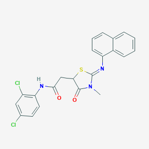 molecular formula C22H17Cl2N3O2S B397711 N-(2,4-dichlorophenyl)-2-[3-methyl-2-(1-naphthylimino)-4-oxo-1,3-thiazolidin-5-yl]acetamide 