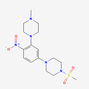 molecular formula C16H25N5O4S B3977122 1-methyl-4-{5-[4-(methylsulfonyl)-1-piperazinyl]-2-nitrophenyl}piperazine 