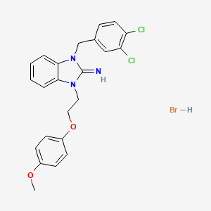 1-(3,4-dichlorobenzyl)-3-[2-(4-methoxyphenoxy)ethyl]-1,3-dihydro-2H-benzimidazol-2-imine hydrobromide
