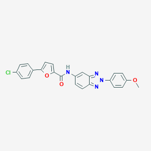 molecular formula C24H17ClN4O3 B397713 5-(4-chlorophenyl)-N-[2-(4-methoxyphenyl)-2H-1,2,3-benzotriazol-5-yl]-2-furamide 