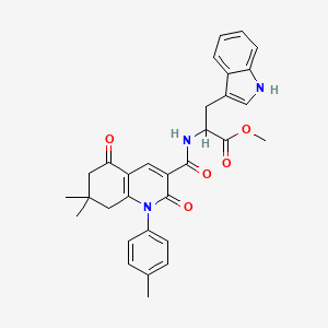 molecular formula C31H31N3O5 B3977131 methyl N-{[7,7-dimethyl-1-(4-methylphenyl)-2,5-dioxo-1,2,5,6,7,8-hexahydro-3-quinolinyl]carbonyl}tryptophanate 