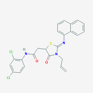 molecular formula C24H19Cl2N3O2S B397714 2-[3-allyl-2-(1-naphthylimino)-4-oxo-1,3-thiazolidin-5-yl]-N-(2,4-dichlorophenyl)acetamide 