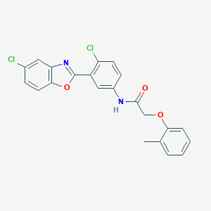 N-[4-chloro-3-(5-chloro-1,3-benzoxazol-2-yl)phenyl]-2-(2-methylphenoxy)acetamide