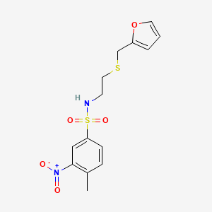 molecular formula C14H16N2O5S2 B3977174 N-{2-[(2-furylmethyl)thio]ethyl}-4-methyl-3-nitrobenzenesulfonamide 