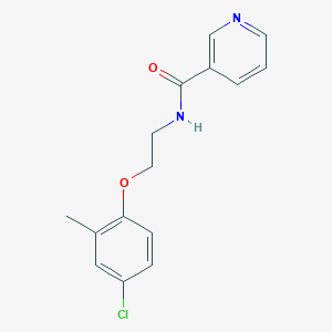 molecular formula C15H15ClN2O2 B3977176 N-[2-(4-chloro-2-methylphenoxy)ethyl]nicotinamide 