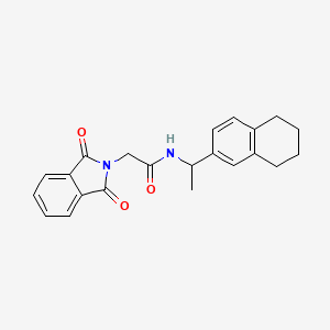 molecular formula C22H22N2O3 B3977183 2-(1,3-dioxo-1,3-dihydro-2H-isoindol-2-yl)-N-[1-(5,6,7,8-tetrahydro-2-naphthalenyl)ethyl]acetamide 