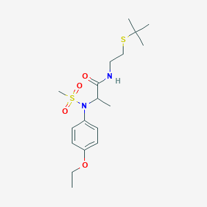 molecular formula C18H30N2O4S2 B3977189 N~1~-[2-(tert-butylthio)ethyl]-N~2~-(4-ethoxyphenyl)-N~2~-(methylsulfonyl)alaninamide 