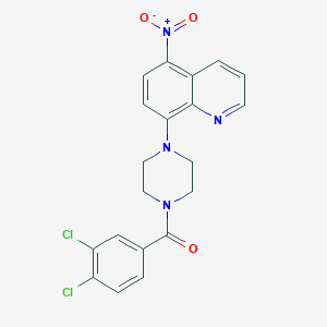 molecular formula C20H16Cl2N4O3 B397720 8-[4-(3,4-Dichlorobenzoyl)-1-piperazinyl]-5-nitroquinoline 