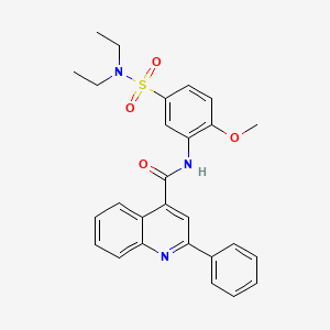 molecular formula C27H27N3O4S B3977201 N-{5-[(diethylamino)sulfonyl]-2-methoxyphenyl}-2-phenyl-4-quinolinecarboxamide 