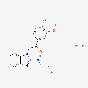 molecular formula C20H24BrN3O4 B3977210 1-(3,4-dimethoxyphenyl)-2-{2-[(2-methoxyethyl)amino]-1H-benzimidazol-1-yl}ethanone hydrobromide 