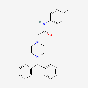 molecular formula C26H29N3O B3977224 2-[4-(diphenylmethyl)-1-piperazinyl]-N-(4-methylphenyl)acetamide 