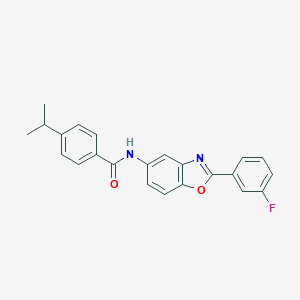 molecular formula C23H19FN2O2 B397723 N-[2-(3-fluorophenyl)-1,3-benzoxazol-5-yl]-4-isopropylbenzamide 