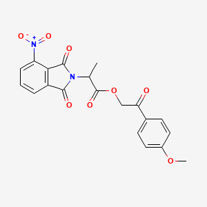 molecular formula C20H16N2O8 B3977232 2-(4-methoxyphenyl)-2-oxoethyl 2-(4-nitro-1,3-dioxo-1,3-dihydro-2H-isoindol-2-yl)propanoate 