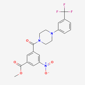 molecular formula C20H18F3N3O5 B3977248 methyl 3-nitro-5-({4-[3-(trifluoromethyl)phenyl]-1-piperazinyl}carbonyl)benzoate 