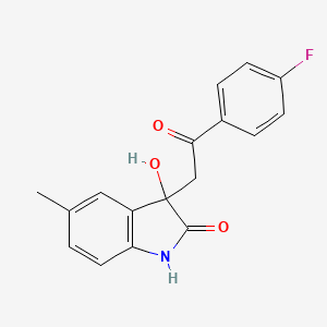 3-[2-(4-fluorophenyl)-2-oxoethyl]-3-hydroxy-5-methyl-1,3-dihydro-2H-indol-2-one