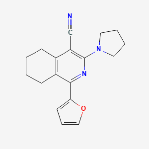 molecular formula C18H19N3O B3977269 1-(2-furyl)-3-(1-pyrrolidinyl)-5,6,7,8-tetrahydro-4-isoquinolinecarbonitrile 