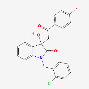 molecular formula C23H17ClFNO3 B3977304 1-(2-chlorobenzyl)-3-[2-(4-fluorophenyl)-2-oxoethyl]-3-hydroxy-1,3-dihydro-2H-indol-2-one 