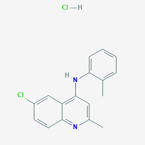 molecular formula C17H16Cl2N2 B3977310 6-chloro-2-methyl-N-(2-methylphenyl)-4-quinolinamine hydrochloride 