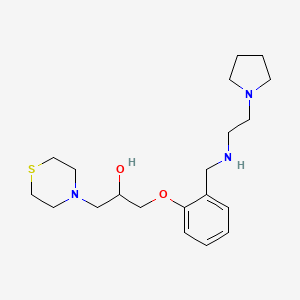 molecular formula C20H33N3O2S B3977321 1-[2-({[2-(1-pyrrolidinyl)ethyl]amino}methyl)phenoxy]-3-(4-thiomorpholinyl)-2-propanol 