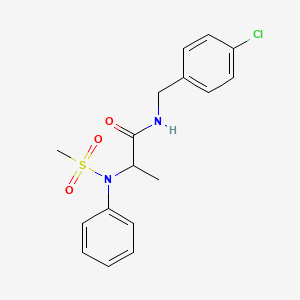 molecular formula C17H19ClN2O3S B3977365 N~1~-(4-chlorobenzyl)-N~2~-(methylsulfonyl)-N~2~-phenylalaninamide 