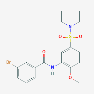 molecular formula C18H21BrN2O4S B3977371 3-bromo-N-{5-[(diethylamino)sulfonyl]-2-methoxyphenyl}benzamide 