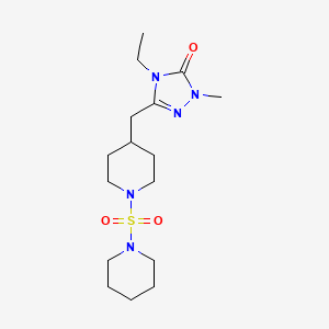 molecular formula C16H29N5O3S B3977395 4-ethyl-2-methyl-5-{[1-(piperidin-1-ylsulfonyl)piperidin-4-yl]methyl}-2,4-dihydro-3H-1,2,4-triazol-3-one 
