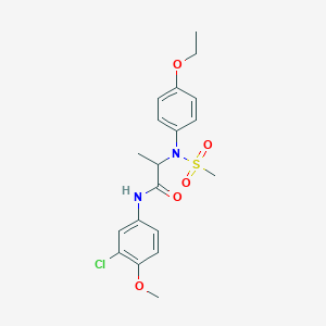 molecular formula C19H23ClN2O5S B3977403 N~1~-(3-chloro-4-methoxyphenyl)-N~2~-(4-ethoxyphenyl)-N~2~-(methylsulfonyl)alaninamide 