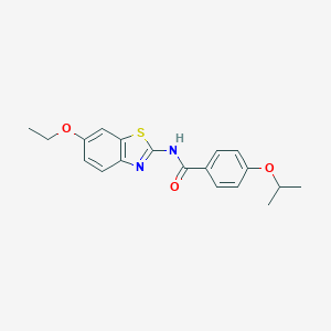 molecular formula C19H20N2O3S B397742 N-(6-ethoxy-1,3-benzothiazol-2-yl)-4-isopropoxybenzamide CAS No. 15850-91-6
