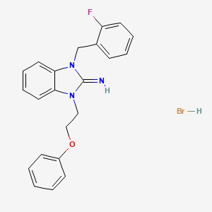 1-[(2-fluorophenyl)methyl]-3-(2-phenoxyethyl)benzimidazol-2-imine;hydrobromide