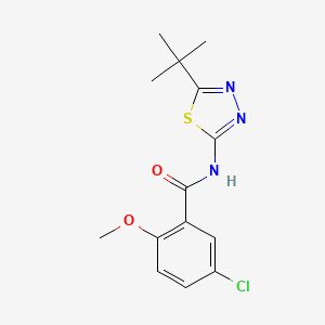 molecular formula C14H16ClN3O2S B3977474 N-(5-tert-butyl-1,3,4-thiadiazol-2-yl)-5-chloro-2-methoxybenzamide 