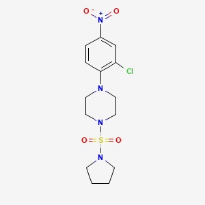 molecular formula C14H19ClN4O4S B3977475 1-(2-chloro-4-nitrophenyl)-4-(1-pyrrolidinylsulfonyl)piperazine 