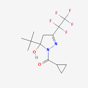 molecular formula C13H17F5N2O2 B3977486 5-tert-butyl-1-(cyclopropylcarbonyl)-3-(pentafluoroethyl)-4,5-dihydro-1H-pyrazol-5-ol 