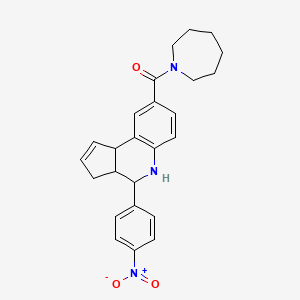molecular formula C25H27N3O3 B3977490 8-(1-azepanylcarbonyl)-4-(4-nitrophenyl)-3a,4,5,9b-tetrahydro-3H-cyclopenta[c]quinoline 