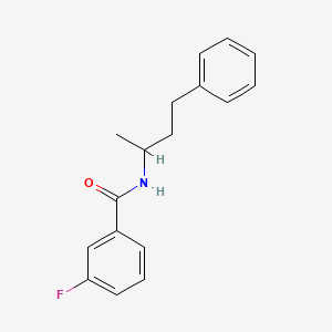 molecular formula C17H18FNO B3977503 3-fluoro-N-(1-methyl-3-phenylpropyl)benzamide 