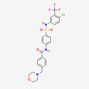 molecular formula C25H23ClF3N3O4S B3977504 N-[4-({[4-chloro-3-(trifluoromethyl)phenyl]amino}sulfonyl)phenyl]-4-(4-morpholinylmethyl)benzamide 