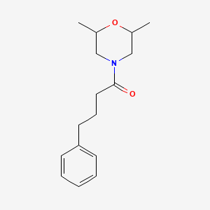 molecular formula C16H23NO2 B3977509 1-(2,6-dimethylmorpholin-4-yl)-4-phenylbutan-1-one 