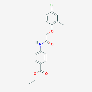 molecular formula C18H18ClNO4 B397751 Ethyl 4-{[(4-chloro-2-methylphenoxy)acetyl]amino}benzoate 