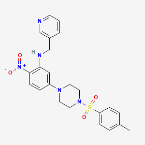 molecular formula C23H25N5O4S B3977516 (5-{4-[(4-methylphenyl)sulfonyl]-1-piperazinyl}-2-nitrophenyl)(3-pyridinylmethyl)amine 