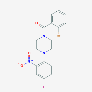 molecular formula C17H15BrFN3O3 B3977521 1-(2-bromobenzoyl)-4-(4-fluoro-2-nitrophenyl)piperazine 