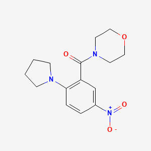 molecular formula C15H19N3O4 B3977539 4-[5-nitro-2-(1-pyrrolidinyl)benzoyl]morpholine 
