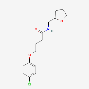 molecular formula C15H20ClNO3 B3977557 4-(4-chlorophenoxy)-N-(tetrahydro-2-furanylmethyl)butanamide 